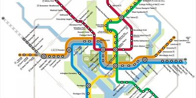 Washington dc mappa della metropolitana linea argento