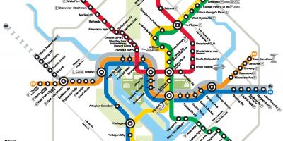 Metropolitana di Washington dc riga la mappa