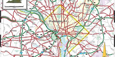 Washington dc, mappa della metropolitana, strada di sovrapposizione