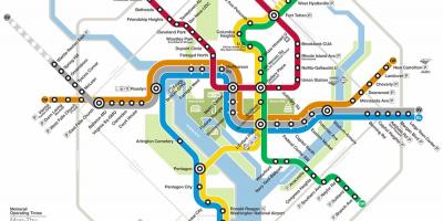 Metropolitana di Washington dc mappa del sistema di