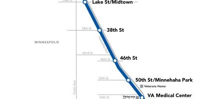 Linea blu dc mappa della metropolitana