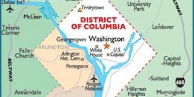 Washington dc e lo stato di washington mappa