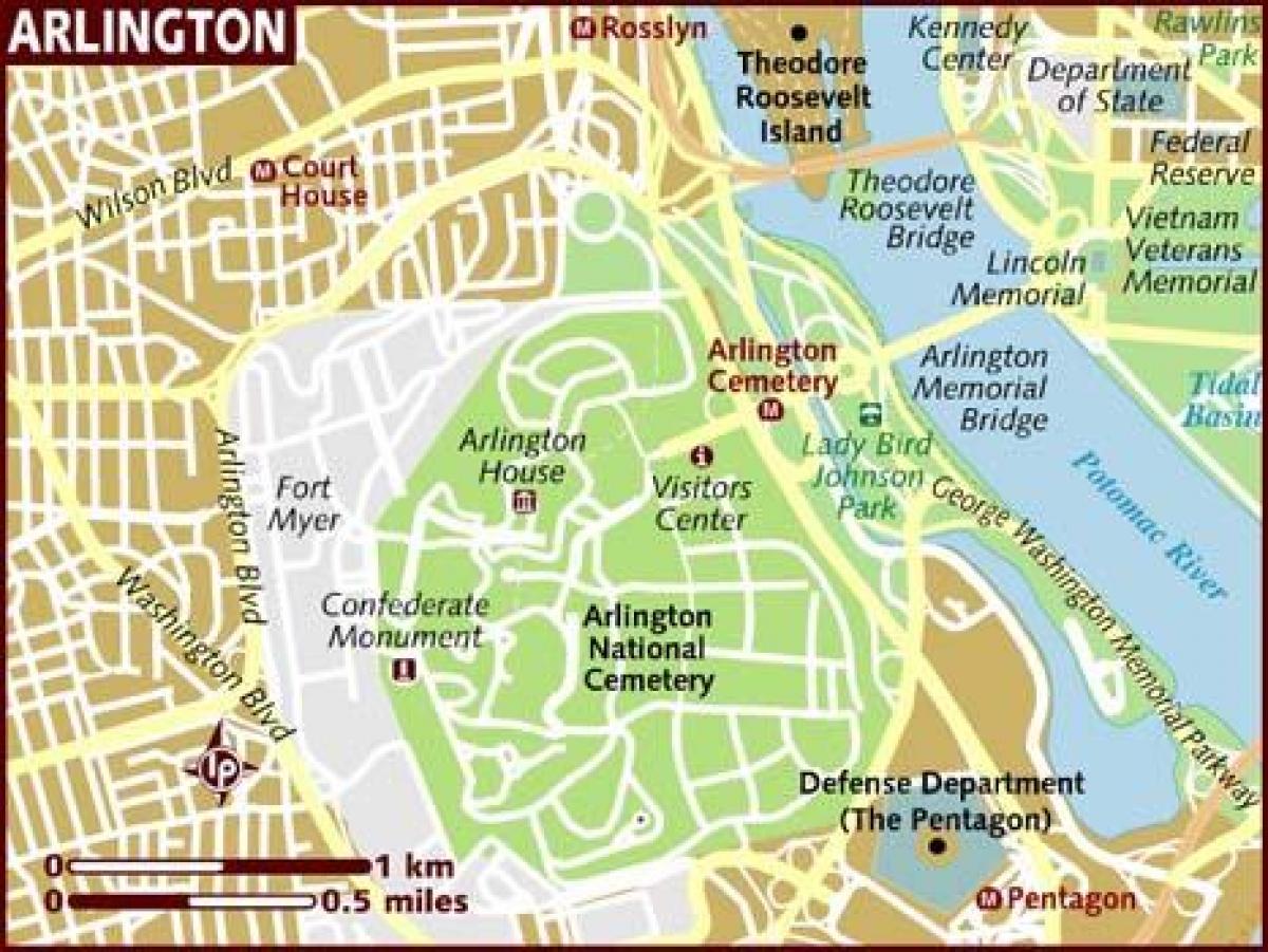 mappa di arlington, a washington dc