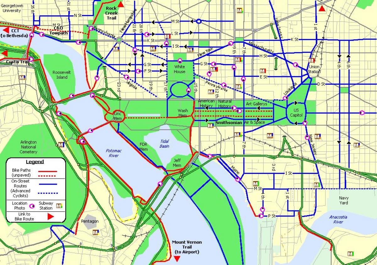 mappa di dc bike lane