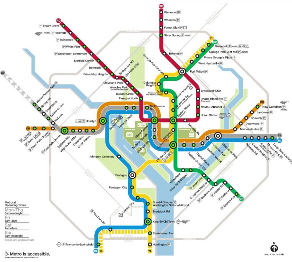 metropolitana di washington stazione mappa