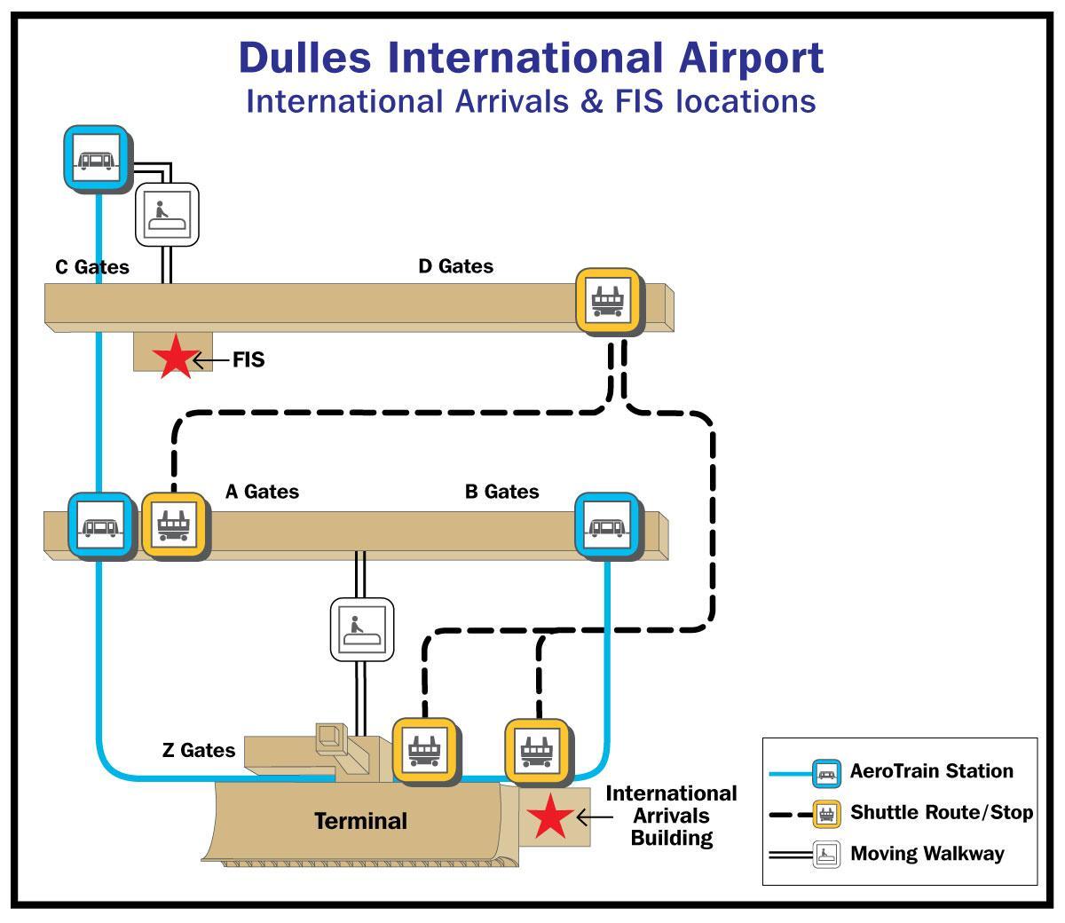 dulles airport cancello mappa