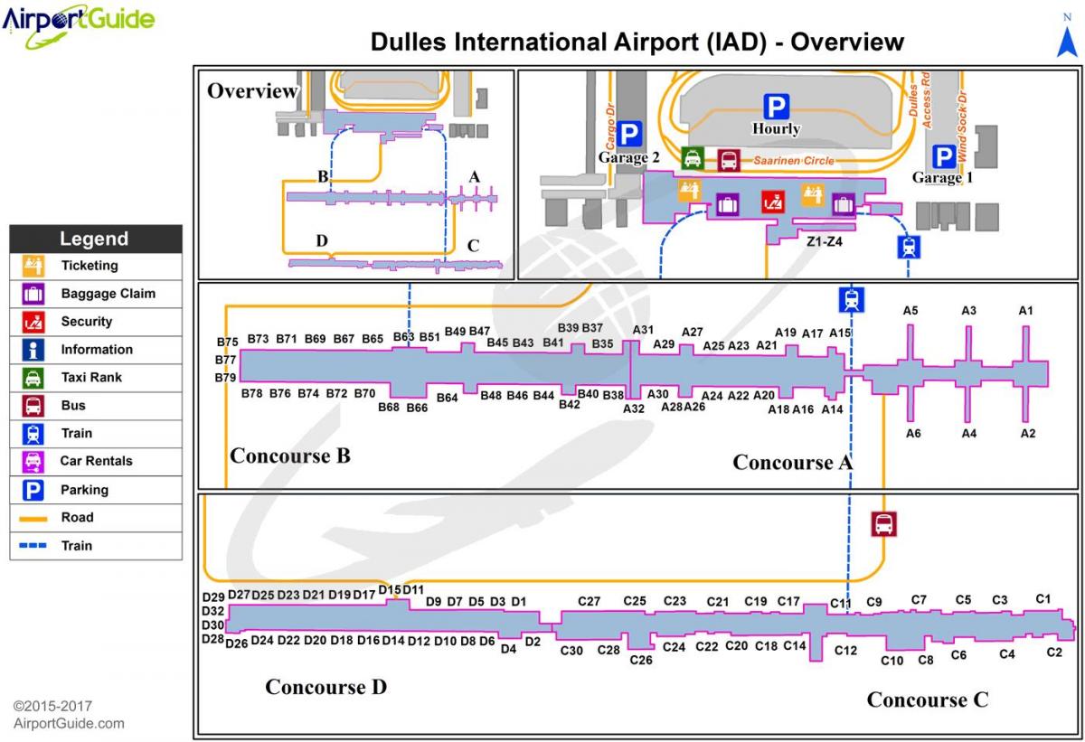 dulles airport terminal mappa
