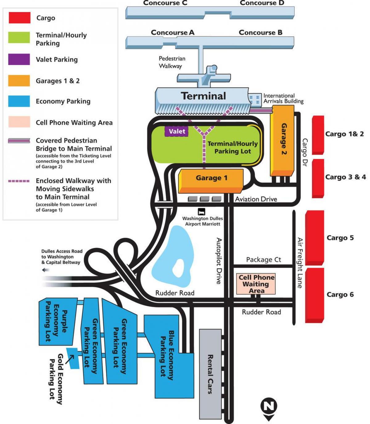 mappa della zona dulles airport