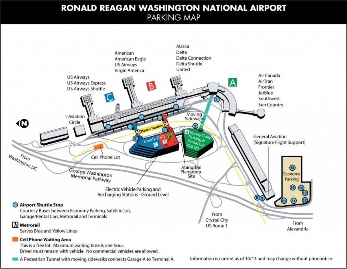 reagan aeroporto cancello mappa