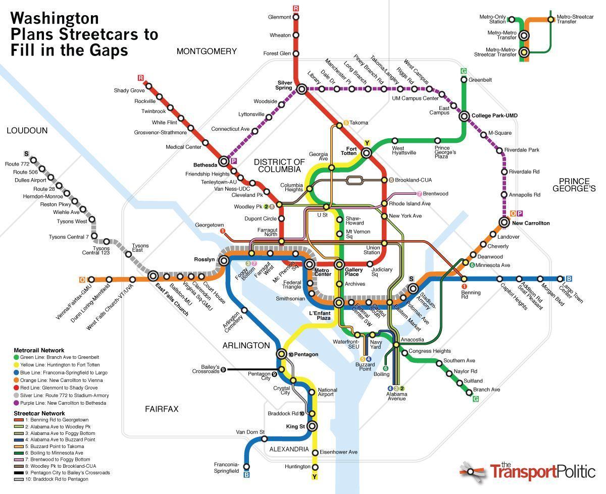 washington trasporto pubblico mappa