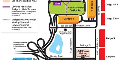 Mappa della zona dulles airport